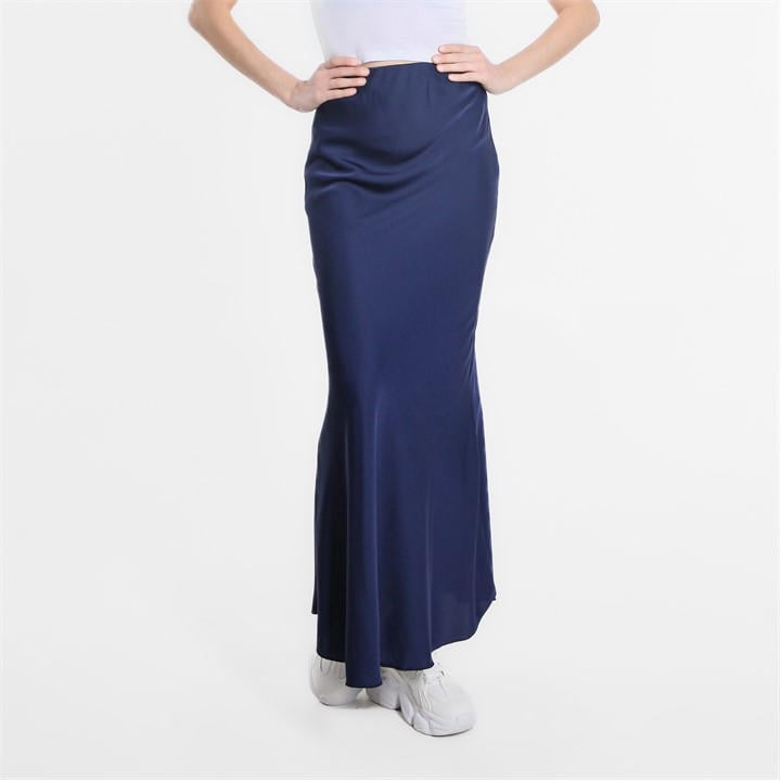 Be You Women's Blue Satin Midi Skirt in Size 18, Sports Direct