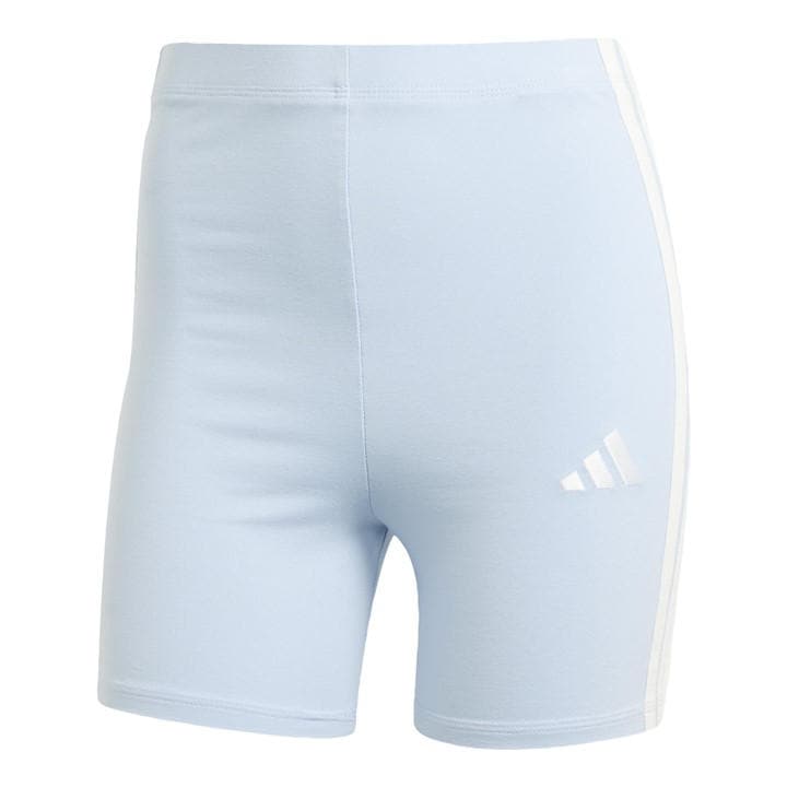 Adidas Women's Blue Essentials 3 Stripe Biker Shorts in Size L, Sports Direct