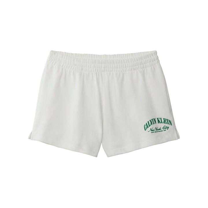 Calvin Klein Women's Cream Fleece Jogger Shorts in Size 8, Sports Direct