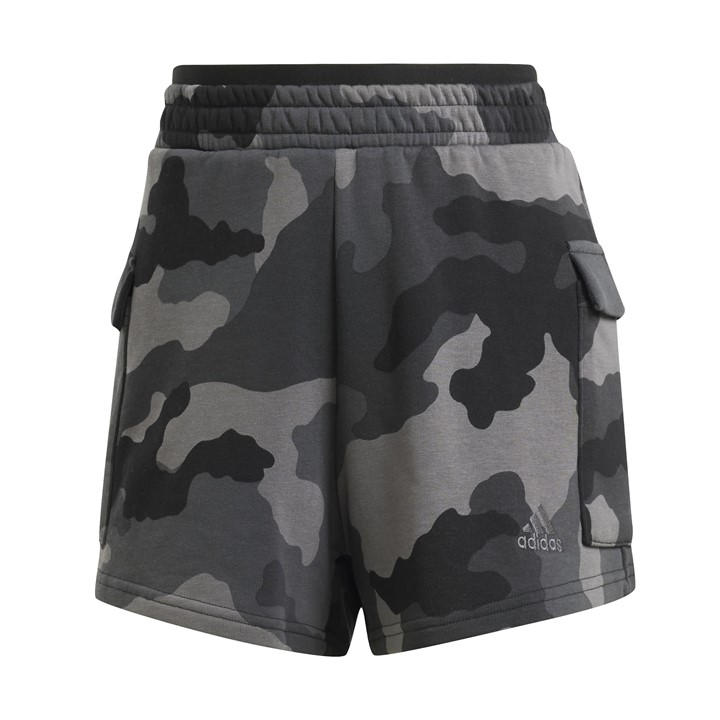 Adidas Women's Black Essentials 3-Stripes Cargo Shorts in Size 2XS, Sports Direct