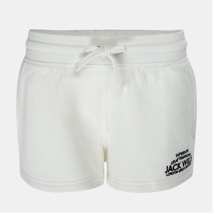 Jack Wills Women's White Bea Sweatshorts in Size 14, Sports Direct