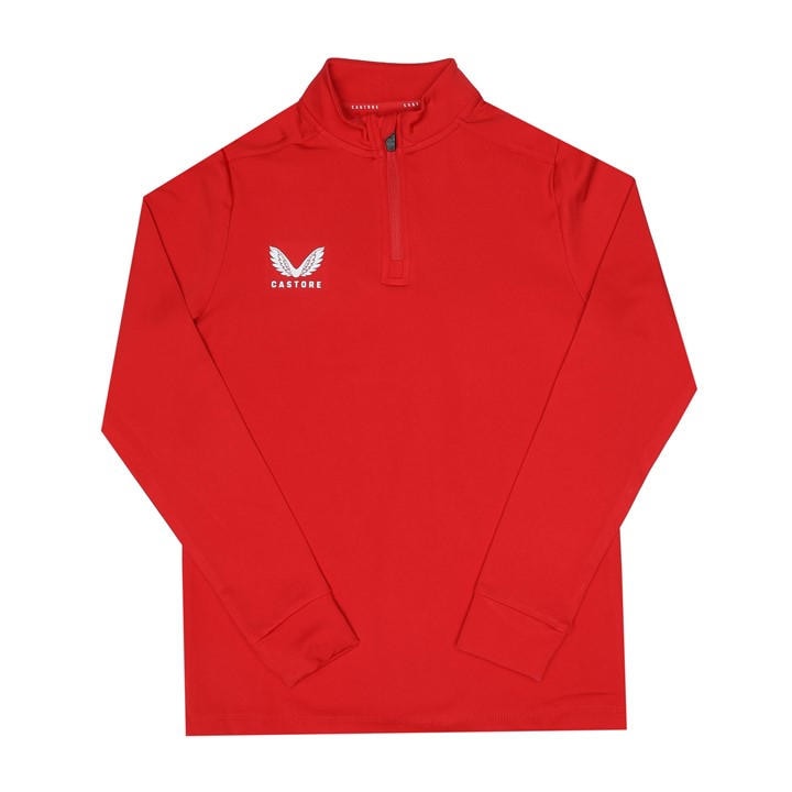 Castore Boys Red 1/4 Zip Fleece in Size 7 - 8 Years, Sports Direct