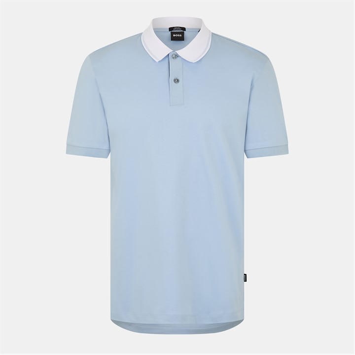 Boss Men's Blue Phillipson Cotton Short Sleeve Slim Fit Polo Shirt in Size 2XL, Sports Direct