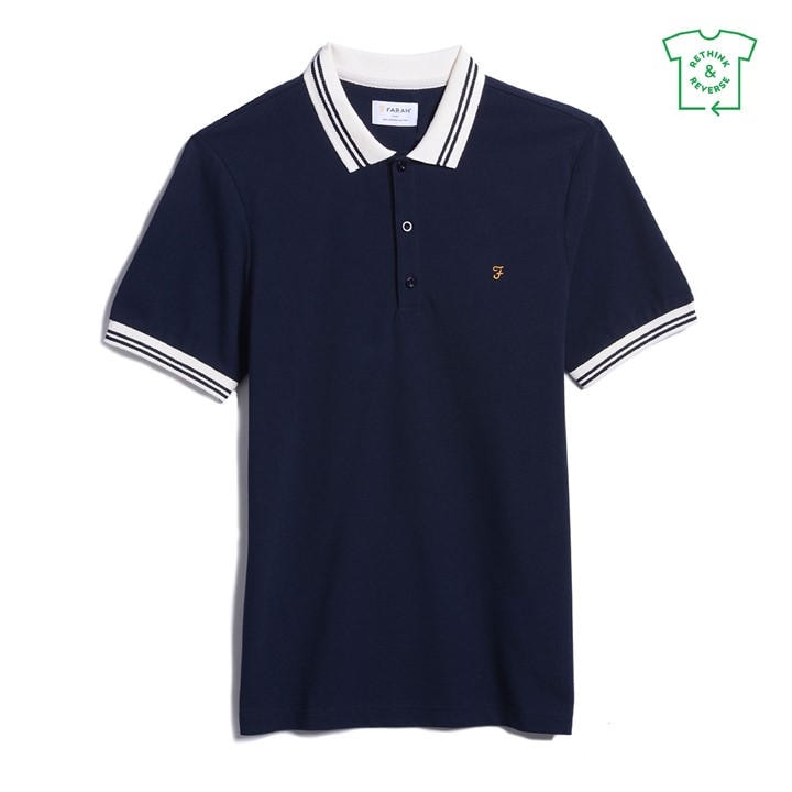 Farah Men's Blue Stanton Short-Sleeve Polo Shirt in Size 2XL, Sports Direct