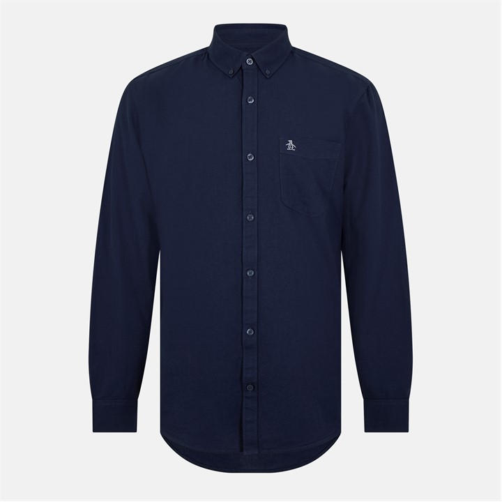 Original Penguin Men's Blue Long Sleeve Oxford Shirt Extra Large