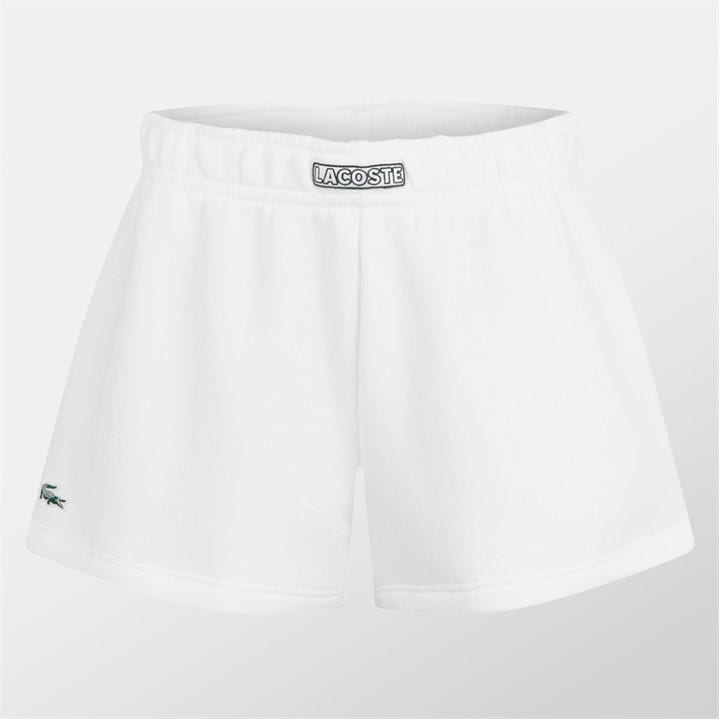 Lacoste Women's White Fleece Shorts in Size 8, Sports Direct