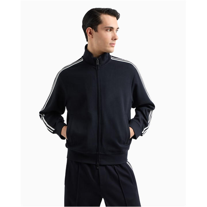 Emporio Armani Men's Blue Technical Fabric Tracksuit Top in Size XL, Sports Direct