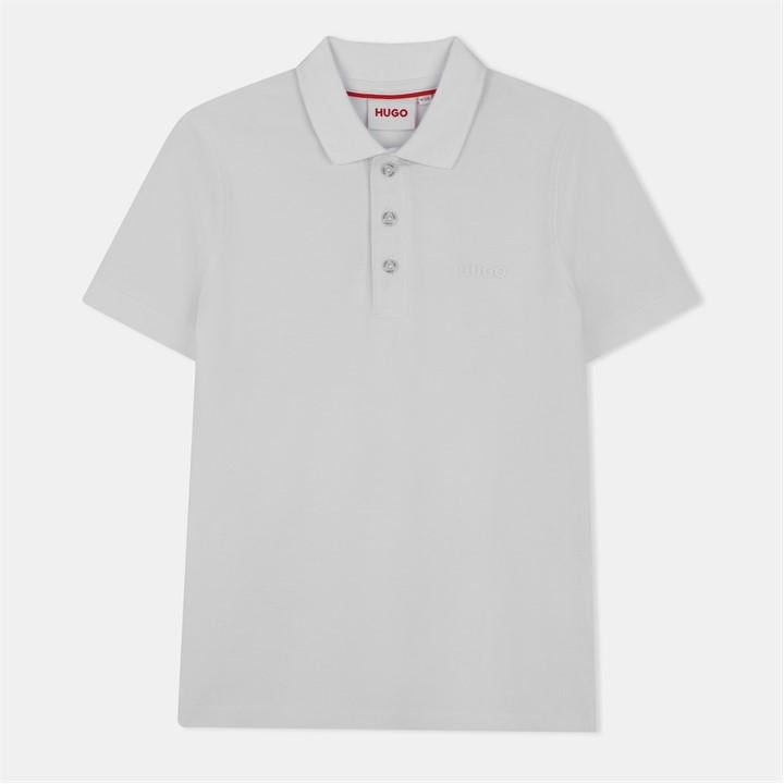 Hugo Boys White Kids' Short Sleeve Polo Shirt in Size 14 - 16 Years, Sports Direct