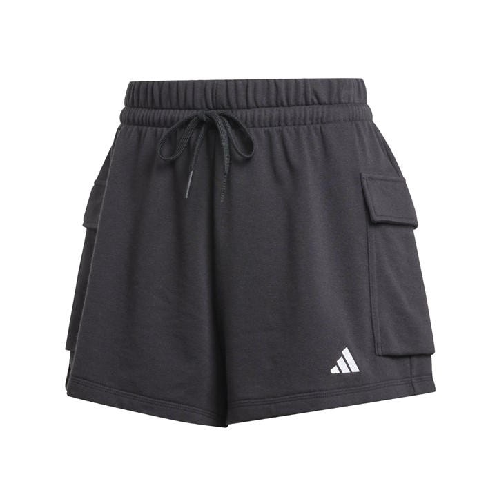 Adidas Women's Black Essentials Small Logo French Terry Cargo Shorts in Size XS, Sports Direct