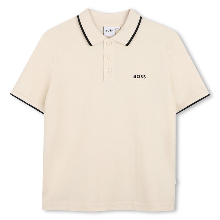 Boss Boys Cream Kids' Short Sleeve Polo Shirt in Size 11 - 12 Years, Sports Direct