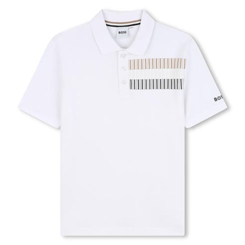 Boss - Kids' Striped Lightweight Short Sleeve Polo Shirt