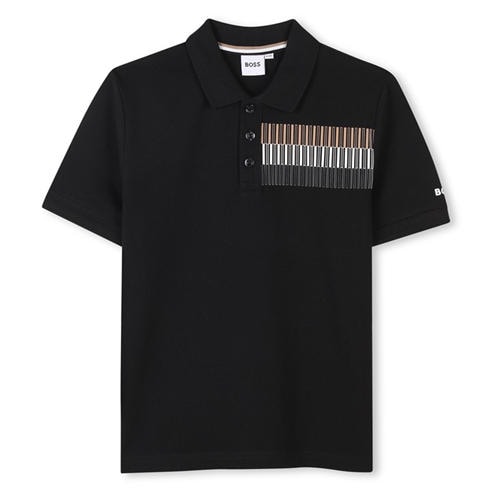 Boss - Kids' Striped Lightweight Short Sleeve Polo Shirt