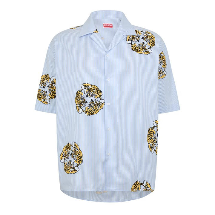 Kenzo Men's Blue Verdy Hawaiian Shirt in Size L, Sports Direct