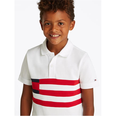 Tommy Hilfiger - Kids' Flag Colour Block Short Sleeve Polo Shirt