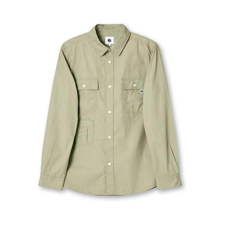 Pretty Green Men's Green Pretty Brentwood Long-Sleeve Plain Shirt in Size M, Sports Direct