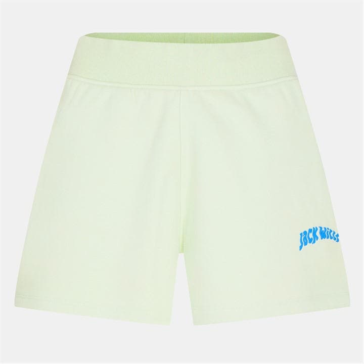 Jack Wills Women's Green Graphic Fleece Jogger Shorts in Size 14, Sports Direct