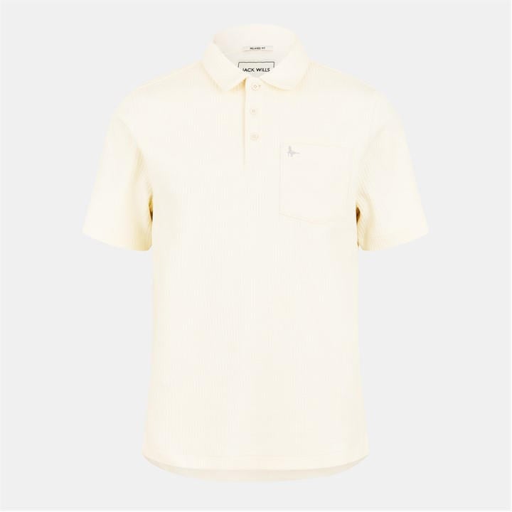 Jack Wills Men's White Texture Polo Extra Large