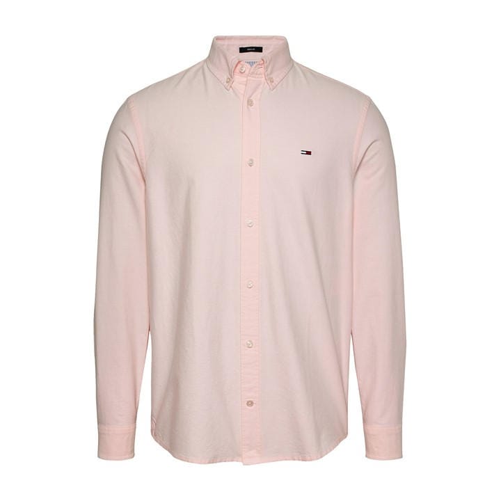 Tommy Jeans Mens Pink Tjm Reg Oxford Shirt Ext - Large