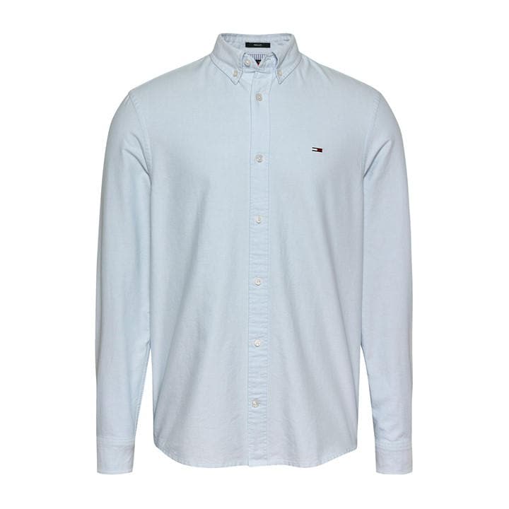 Tommy Jeans Men's Blue Long Sleeve Oxford Shirt in Size M, Sports Direct