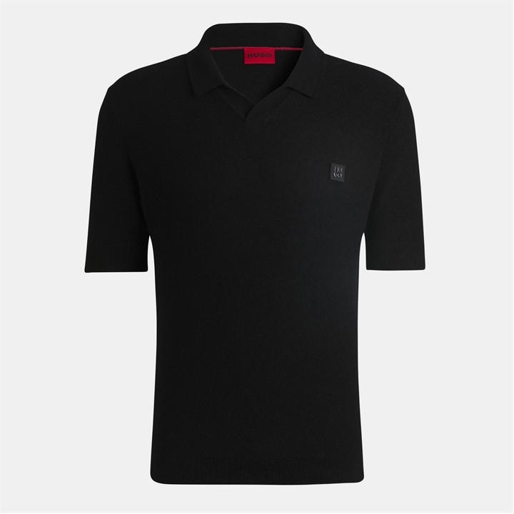 Hugo Men's Black Short-Sleeve Polo Shirt in Size L, Sports Direct
