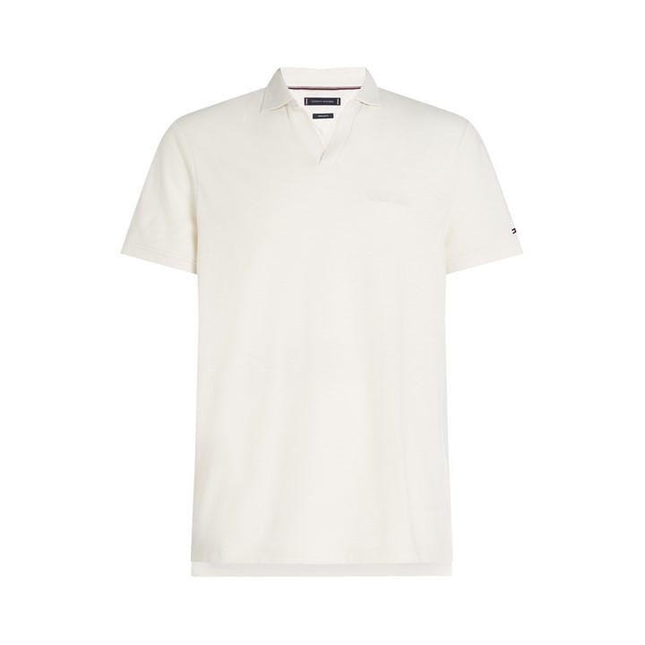 Tommy Hilfiger Men's Cream Cotton Linen Terry Short Sleeve Polo Shirt in Size L, Sports Direct