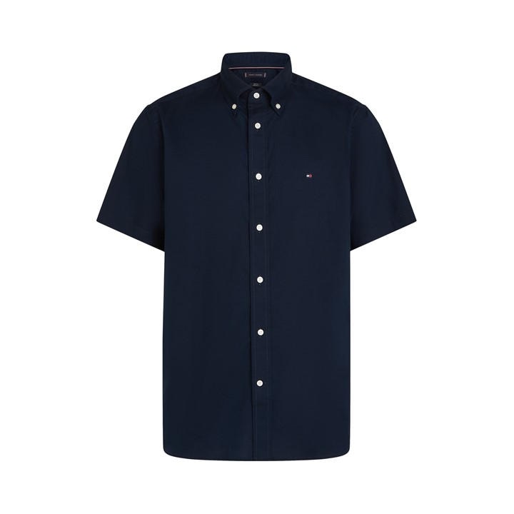 Tommy Hilfiger Men's Blue Flex Short Sleeve Shirt in Size XL, Sports Direct