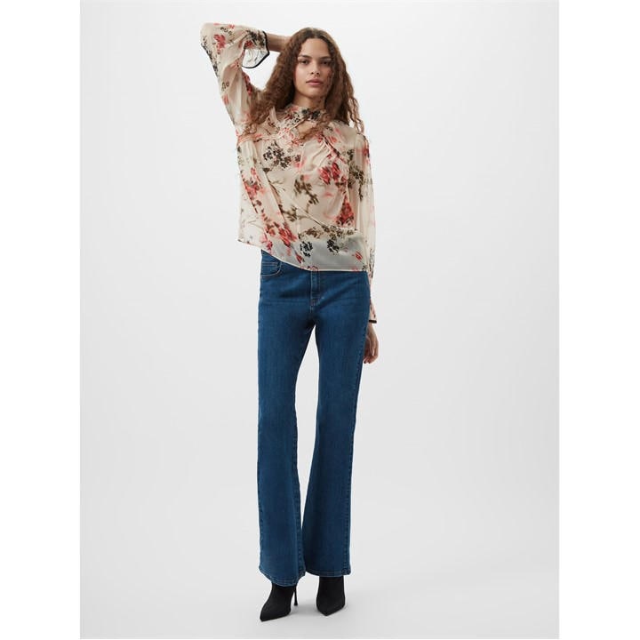 French Connection Women's  Hallie Long Sleeve Blouse in Size 12, Sports Direct
