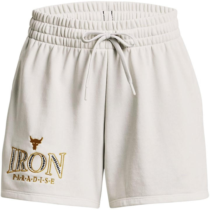 Under Armour Women's White Project Rock Everyday Shorts in Size 12, Sports Direct