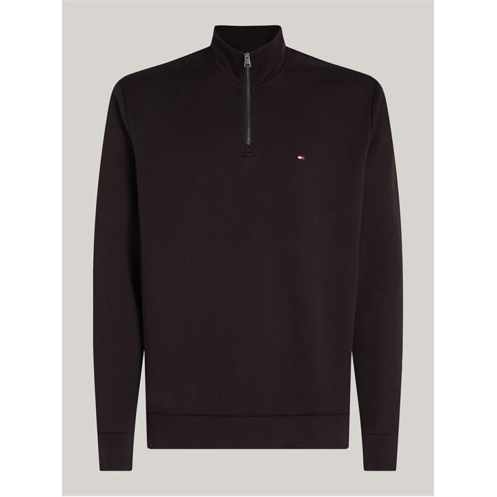 Tommy Hilfiger Men's Black Essential Intechno 1/4 Zip in Size XL, Sports Direct