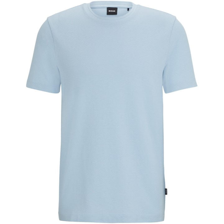 Boss Men's Blue Tiburt Bubble Structure Cotton Short Sleeve T-Shirt in Size XL, Sports Direct