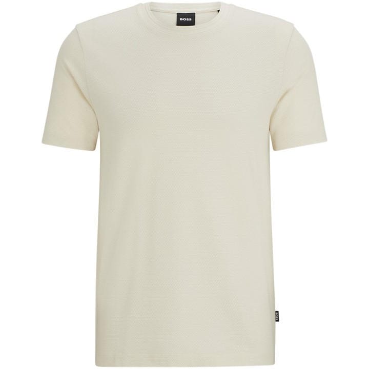 Boss Men's White Tiburt Bubble Structure Cotton Short Sleeve T-Shirt in Size 2XL, Sports Direct