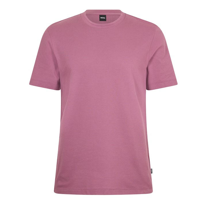 Boss Men's Purple Tiburt Bubble Structure Cotton Short Sleeve T-Shirt in Size M, Sports Direct