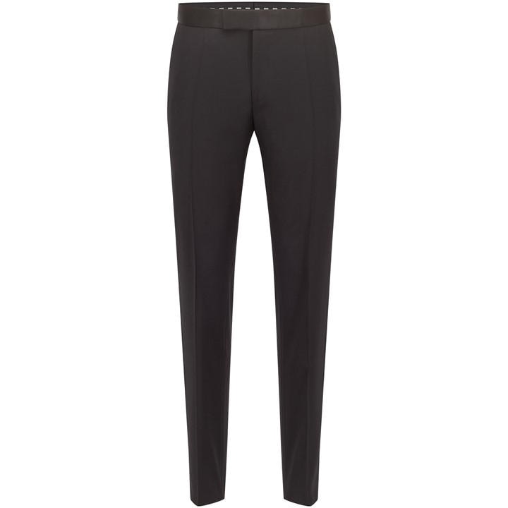 Boss Men' Black Genius Tuxedo Trousers in Size S, Sports Direct