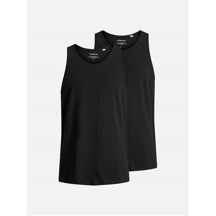 Jack & Jones Men's Black Tank Top Basic (X2) - Image 3