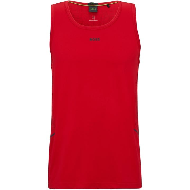 Boss Men' Red Tank Active Performance Gym Vest in Size S, Sports Direct