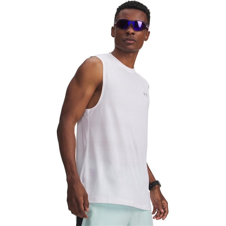 Under Armour Men' White Performance Gym Vest in Size S, Sports Direct