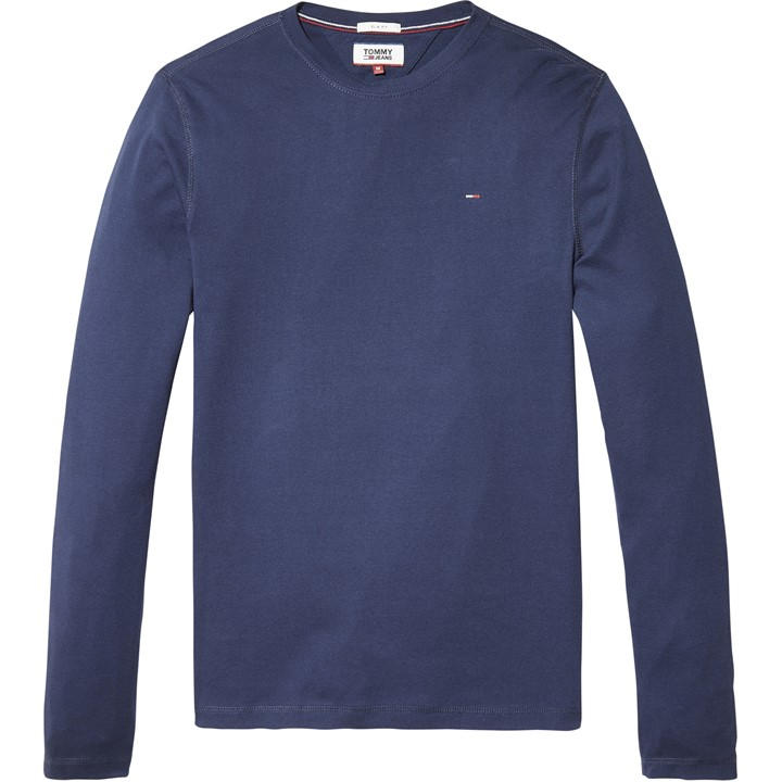 Tommy Jeans Men's Blue Original Long Sleeve T Shirt Small