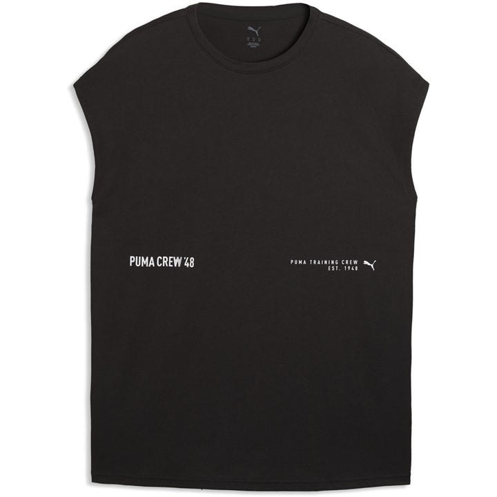 Puma Men' Black Graphic Cutoff Tank Vest in Size S, Sports Direct