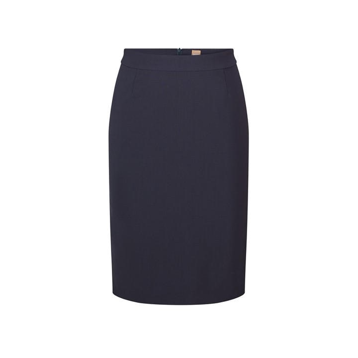Boss Women's Blue Vilea Pencil Skirt, Slim Fit in Size 12, Sports Direct