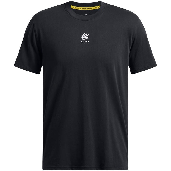 Under Armour Men's Black Curry Logo Heavyweight T-Shirt in Size M, Sports Direct
