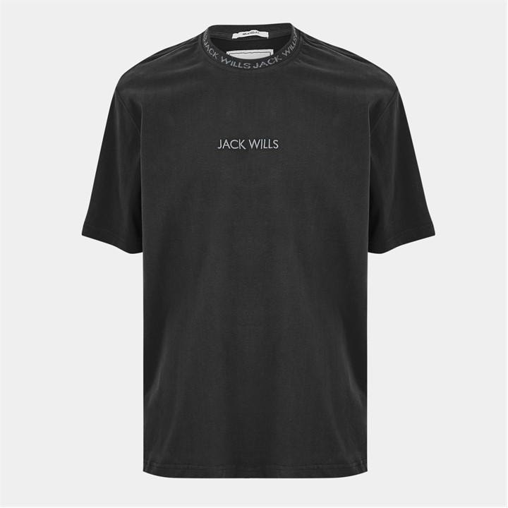 Jack Wills Men's Black Jacquard T-Shirt in Size M, Sports Direct