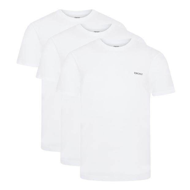 3pk White - DKNY - DKNY Mens 3 Pack Short Sleeve T-Shirts Giants
