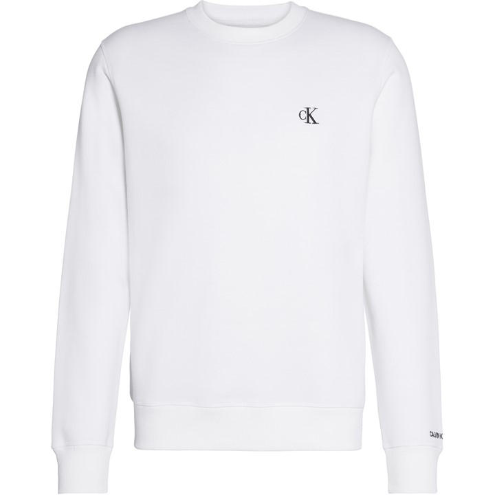 Calvin Klein Jeans Men's White Calvin Klein Essential Regular Crew Neck in Size L, Sports Direct