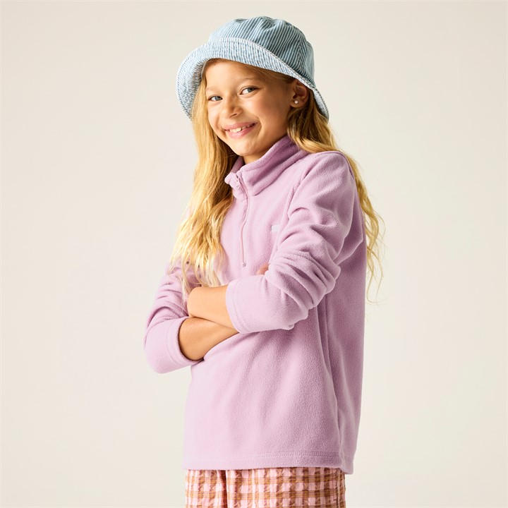 Regatta  Kids Powderlilac Hot Shot Ii Half Zip Fleece in Size 13 - 14 Years, Sports Direct