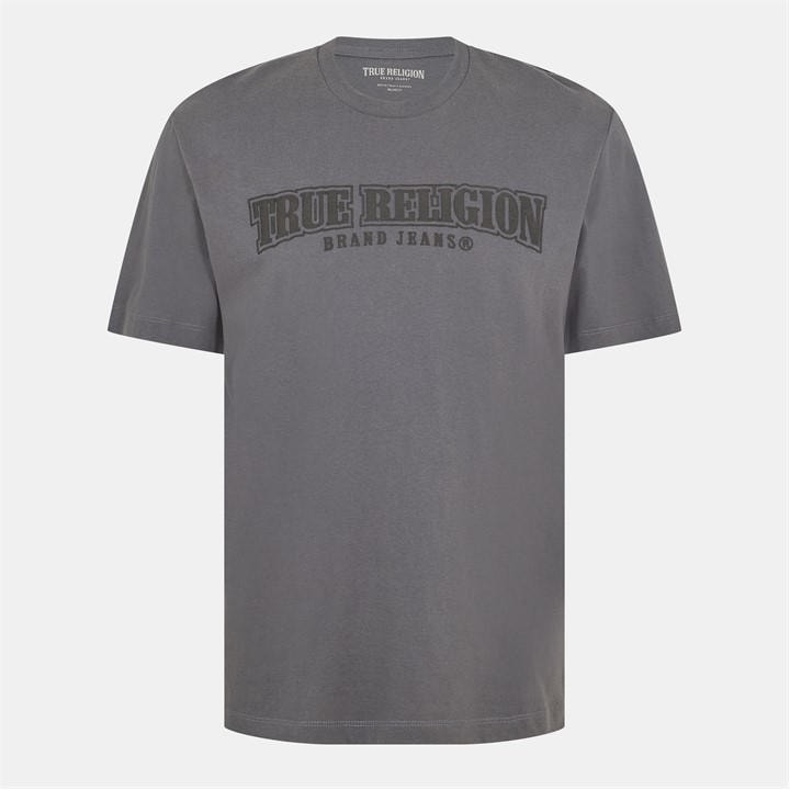 True Religion Men' Grey Painted Horseshoe Relaxed Tee in Size S, Sports Direct