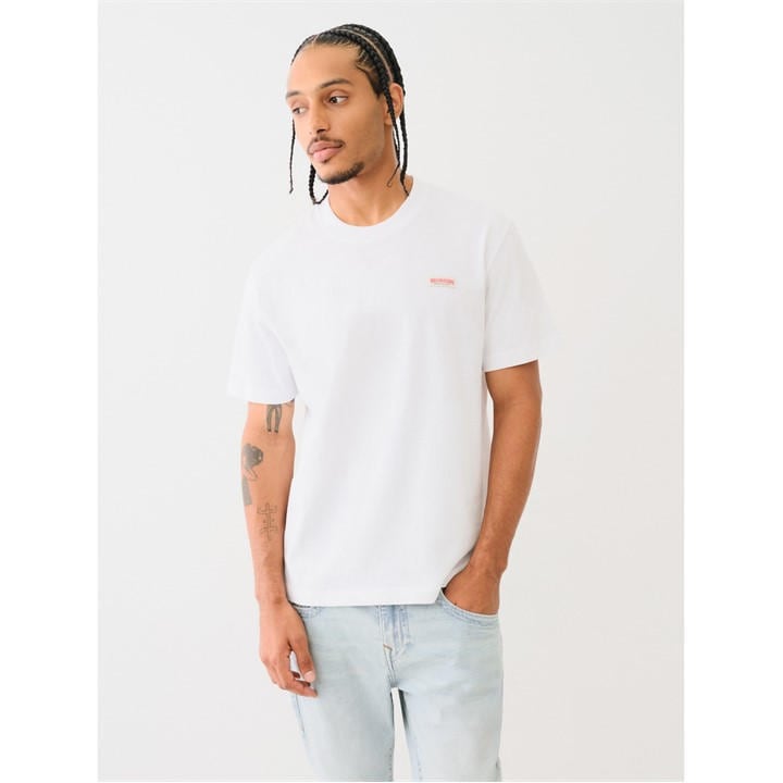 True Religion Men's White Regular Fit Logo T-Shirt in Size M, Sports Direct