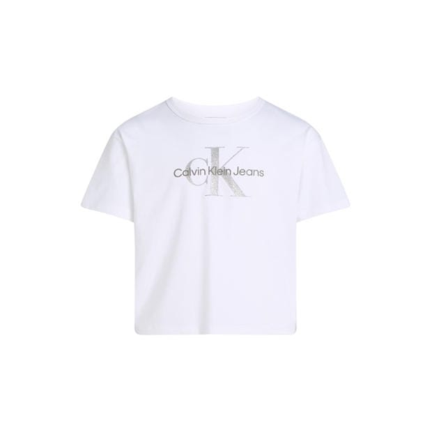 Baltā YAF - Calvin Klein Jeans - Kids' Monologo Glitter T-Shirt