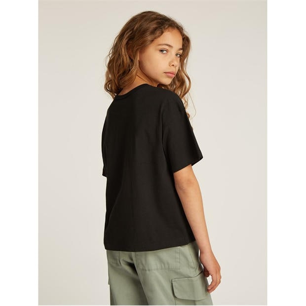 CK Melns BEH - Calvin Klein Jeans - Kids' Monologo Glitter T-Shirt