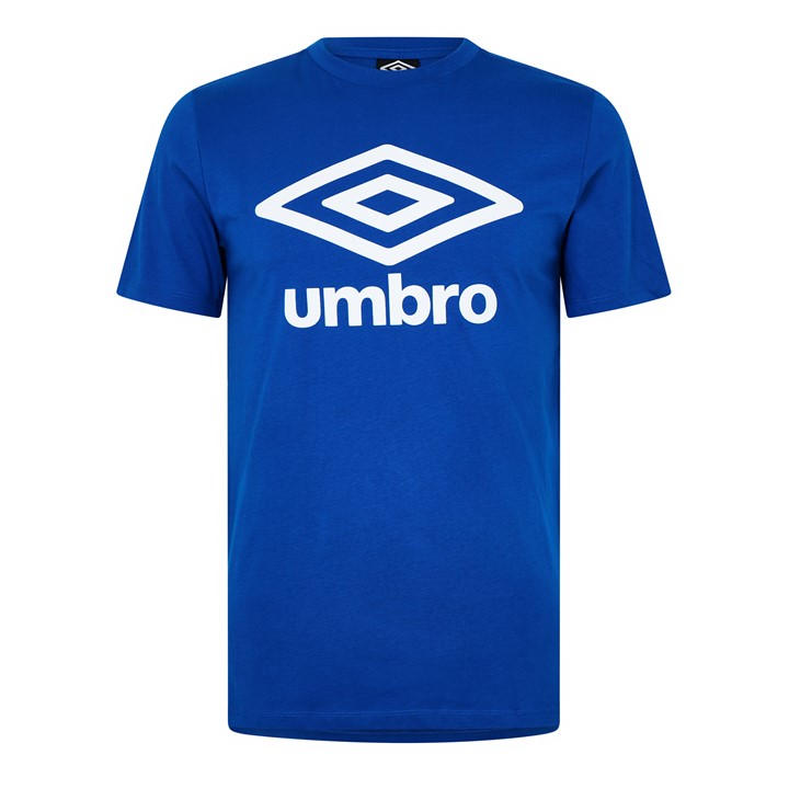 Umbro  Blue  Regular Fit Logo T-Shirt in Size L, Sports Direct