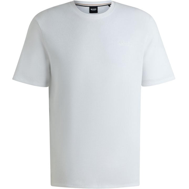 Boss Men's White Bodywear Waffle T-Shirt With Structured Design in Size M, Sports Direct